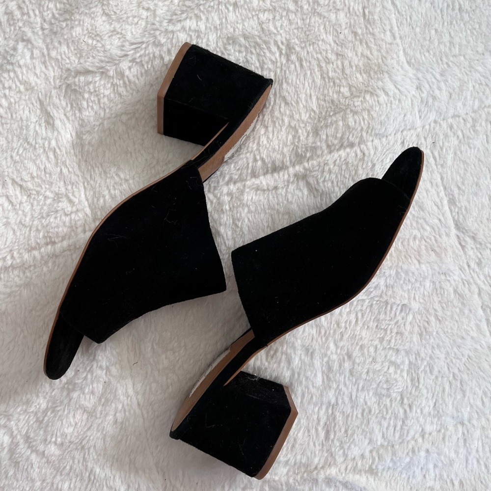Halogen black suede mules